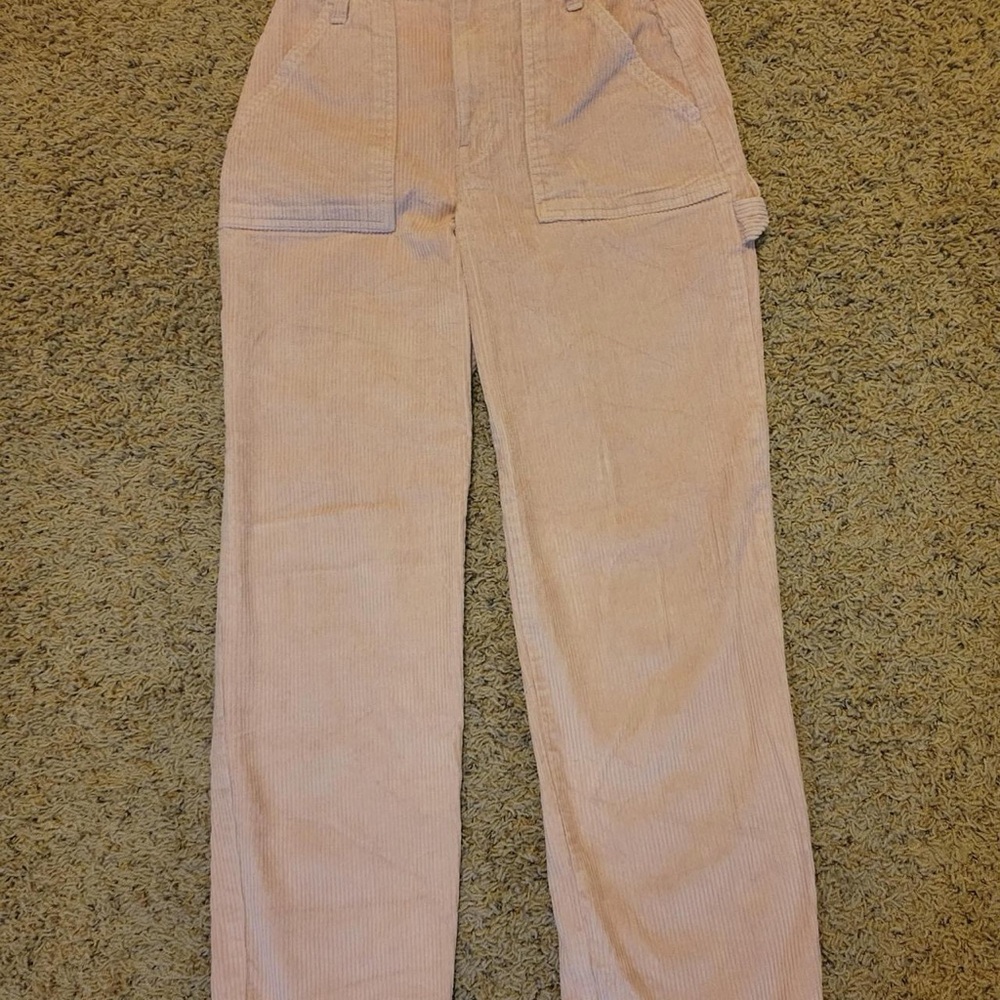 Hollister Light Pink Corduroy Straight-Leg Jeans